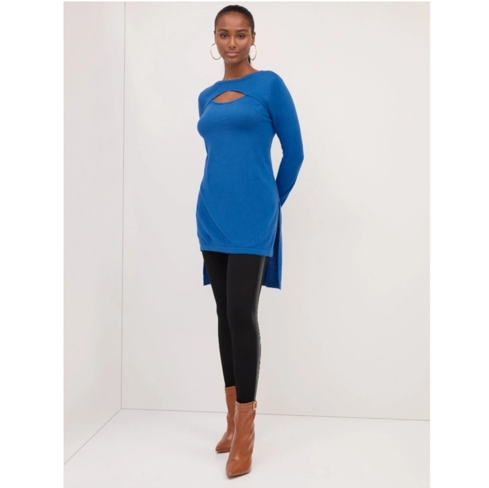 New York & Company High Low Tunic Cut Out Sweater
